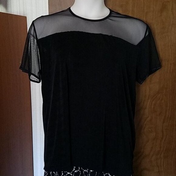 Susan Lawrence Tops - SOLD - Mesh yoke top by Susan Lawrence